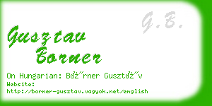 gusztav borner business card